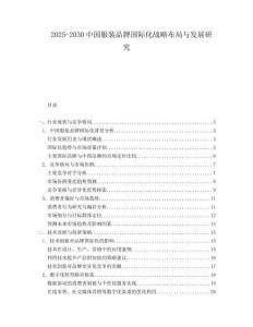 2025-2030中國服裝品牌國際化戰(zhàn)略布局與發(fā)展研究