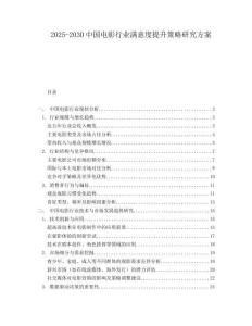 2025-2030中國電影行業滿意度提升策略研究方案