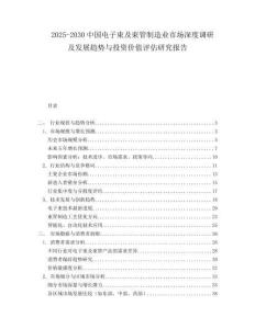 2025-2030中國電子束及束管制造業市場深度調研及發展趨勢與投資價值評估研究報告