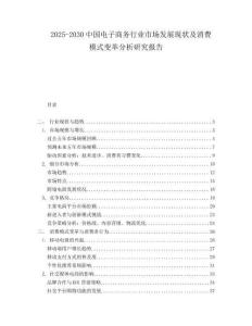 2025-2030中國電子商務行業市場發展現狀及消費模式變革分析研究報告