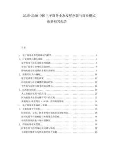 2025-2030中國電子商務業態發展創新與商業模式創新研究報告