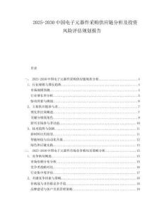2025-2030中國電子元器件采購供應鏈分析及投資風險評估規劃報告