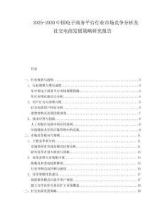 2025-2030中國(guó)電子商務(wù)平臺(tái)行業(yè)市場(chǎng)競(jìng)爭(zhēng)分析及社交電商發(fā)展策略研究報(bào)告