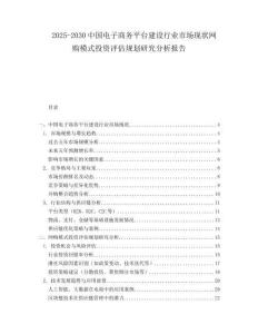2025-2030中國(guó)電子商務(wù)平臺(tái)建設(shè)行業(yè)市場(chǎng)現(xiàn)狀網(wǎng)購(gòu)模式投資評(píng)估規(guī)劃研究分析報(bào)告