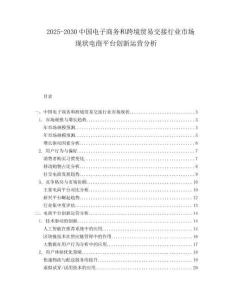 2025-2030中國電子商務和跨境貿易交接行業市場現狀電商平臺創新運營分析