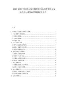 2025-2030中國風(fēng)力發(fā)電機(jī)行業(yè)市場深度調(diào)研及發(fā)展趨勢與投資前景預(yù)測研究報(bào)告