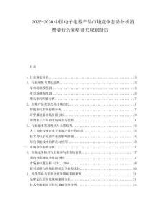 2025-2030中國電子電器產(chǎn)品市場競爭態(tài)勢分析消費者行為策略研究規(guī)劃報告