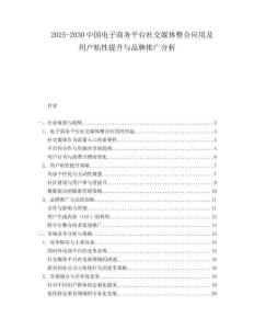 2025-2030中國電子商務(wù)平臺社交媒體整合應(yīng)用及用戶粘性提升與品牌推廣分析