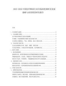 2025-2030中國紡纖斷面行業市場深度調研及發展戰略與前景展望研究報告