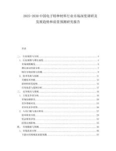 2025-2030中國(guó)電子特種材料行業(yè)市場(chǎng)深度調(diào)研及發(fā)展趨勢(shì)和前景預(yù)測(cè)研究報(bào)告