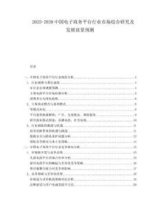 2025-2030中國電子商務平臺行業市場綜合研究及發展前景預測