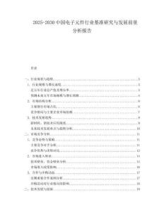 2025-2030中國(guó)電子元件行業(yè)基準(zhǔn)研究與發(fā)展前景分析報(bào)告
