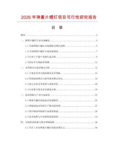 2026年彈簧片螺釘項(xiàng)目可行性研究報(bào)告