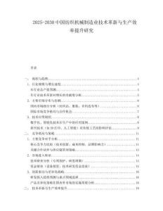 2025-2030中國紡織機(jī)械制造業(yè)技術(shù)革新與生產(chǎn)效率提升研究