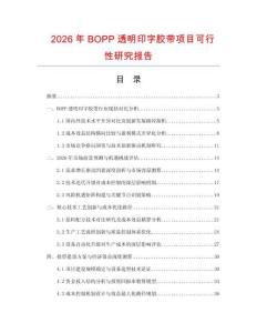 2026年BOPP透明印字膠帶項(xiàng)目可行性研究報告