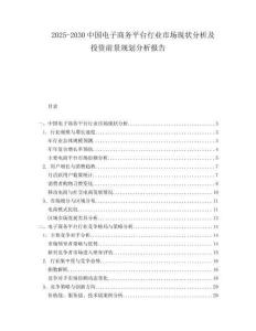 2025-2030中國電子商務平臺行業市場現狀分析及投資前景規劃分析報告
