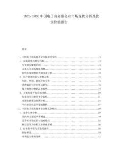 2025-2030中國電子商務(wù)服務(wù)業(yè)市場現(xiàn)狀分析及投資價(jià)值報(bào)告