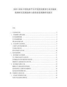 2025-2030中國電商平臺開發優化服務行業市場深度調研及發展趨勢與投資前景預測研究報告