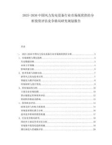 2025-2030中國風力發(fā)電設備行業(yè)市場現(xiàn)狀供給分析投資評估競爭格局研究規(guī)劃報告