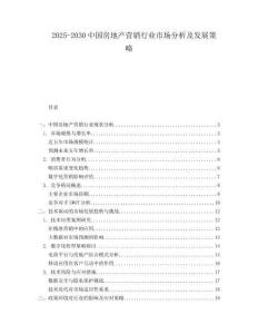 2025-2030中國房地產營銷行業市場分析及發展策略