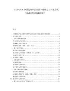 2025-2030中國房地產企業數字化轉型與長租公寓市場拓展方案調研報告