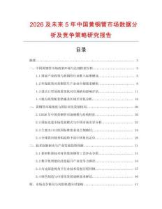 2026及未來(lái)5年中國(guó)黃銅管市場(chǎng)數(shù)據(jù)分析及競(jìng)爭(zhēng)策略研究報(bào)告