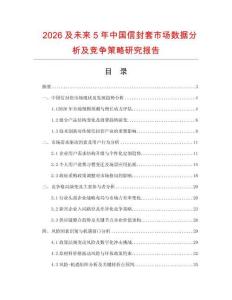 2026及未來5年中國信封套市場數(shù)據(jù)分析及競爭策略研究報告