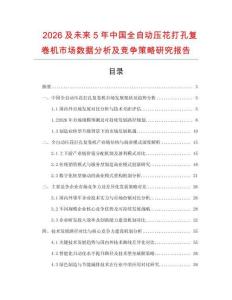 2026及未來5年中國全自動壓花打孔復卷機市場數據分析及競爭策略研究報告