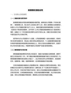 股票期權(quán)激勵合同