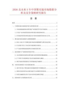 2026及未來5年中國聚光鏡市場(chǎng)數(shù)據(jù)分析及競(jìng)爭(zhēng)策略研究報(bào)告