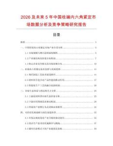 2026及未來5年中國柱端內(nèi)六角緊定市場數(shù)據(jù)分析及競爭策略研究報告