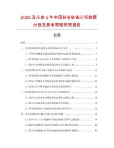 2026及未來5年中國轉變鏈條市場數據分析及競爭策略研究報告