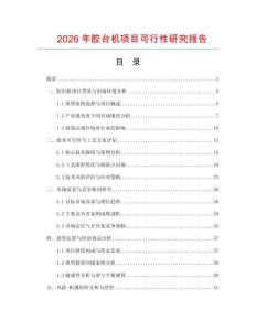 2026年膠臺(tái)機(jī)項(xiàng)目可行性研究報(bào)告