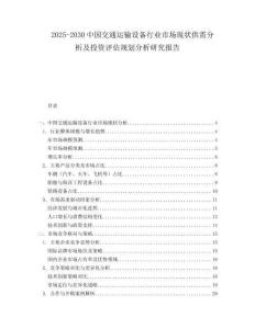 2025-2030中國交通運(yùn)輸設(shè)備行業(yè)市場現(xiàn)狀供需分析及投資評估規(guī)劃分析研究報(bào)告