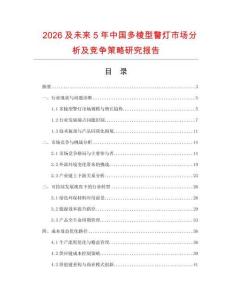 2026及未來5年中國多棱型警燈市場分析及競爭策略研究報告