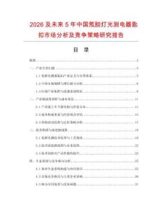 2026及未來5年中國氖膽燈光測電器匙扣市場分析及競爭策略研究報(bào)告