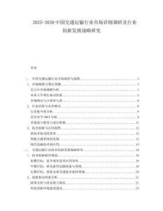 2025-2030中國交通運輸行業(yè)市場詳細調(diào)研及行業(yè)創(chuàng)新發(fā)展戰(zhàn)略研究