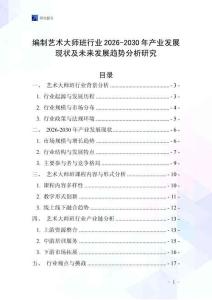 編制藝術(shù)大師班行業(yè)2026-2030年產(chǎn)業(yè)發(fā)展現(xiàn)狀及未來發(fā)展趨勢分析研究