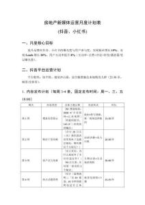 房地產(chǎn)新媒體運(yùn)營(yíng)月度計(jì)劃表