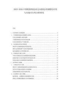 2025-2030中國輪胎制造業(yè)無內胎技術規(guī)模化應用與市場可行性分析研究