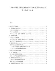 2025-2030中國快遞物流業(yè)信息化建設(shè)即時配送競爭態(tài)勢研究方案