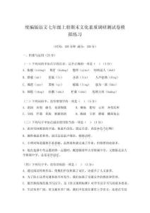 統編版語文七年級上冊期末文化素質調研測試卷模擬練習