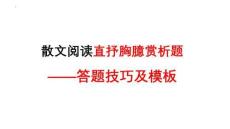 2026屆高考語文復習：散文閱讀直抒胸臆賞析題答題技巧及模板+課件