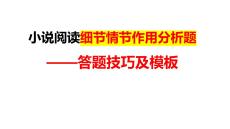 2026屆高考語文復(fù)習(xí)：小說閱讀細(xì)節(jié)情節(jié)作用分析題答題技巧及模板+課件