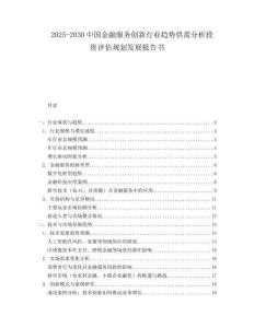 2025-2030中國(guó)金融服務(wù)創(chuàng)新行業(yè)趨勢(shì)供需分析投資評(píng)估規(guī)劃發(fā)展報(bào)告書(shū)