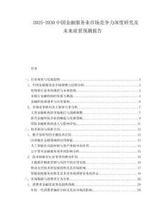 2025-2030中國(guó)金融服務(wù)業(yè)市場(chǎng)競(jìng)爭(zhēng)力深度研究及未來(lái)前景預(yù)測(cè)報(bào)告
