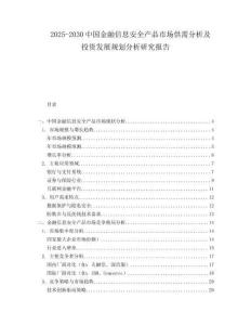2025-2030中國金融信息安全產(chǎn)品市場供需分析及投資發(fā)展規(guī)劃分析研究報(bào)告