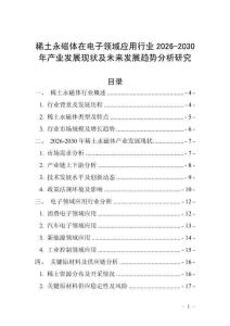 稀土永磁體在電子領(lǐng)域應(yīng)用行業(yè)2026-2030年產(chǎn)業(yè)發(fā)展現(xiàn)狀及未來發(fā)展趨勢(shì)分析研究