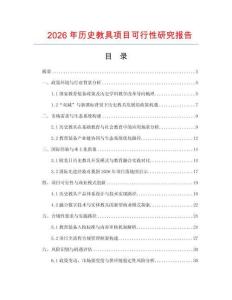 2026年歷史教具項目可行性研究報告