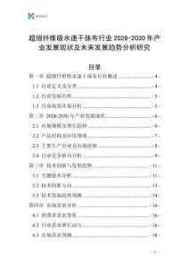 超細(xì)纖維吸水速干抹布行業(yè)2026-2030年產(chǎn)業(yè)發(fā)展現(xiàn)狀及未來發(fā)展趨勢分析研究